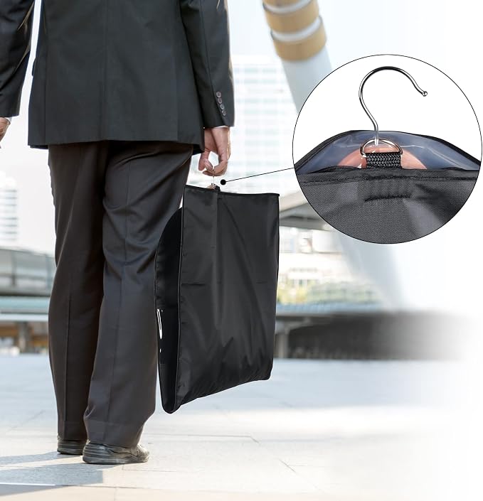 Univivi Garment Bag Suit Bag for Storage and Travel 43 inch, Washable Suit Cover for T-Shirt, Jacket, Suits, Coats, Set of 5, Oxford Fabrics