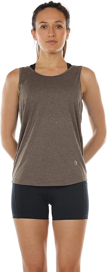 icyzone Women's Open Back High Neck Workout Athletic Gym Tank Tops