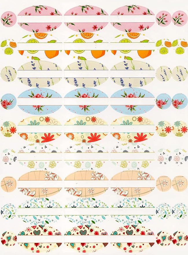 Essential Oil Labels Stickers for Bottles Round Chapstick Labels for Tubes Plant Pattern Botanical Aesthetic Label Sticker