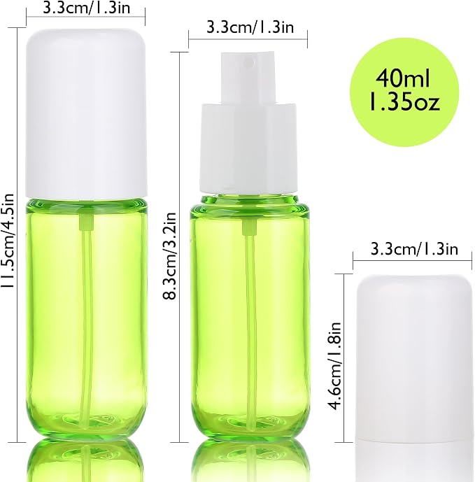 Small Spray Bottles 4 Pack1.35oz Fine Mist TSA Travel Size Toiletries Spray | 40ml Empty Mini Spray Bottles Refillable Plastic Travel Bottle Set for Hair, Face Toner, Plants, Cleaning