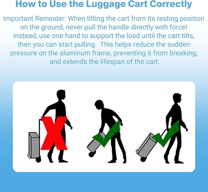 Vsaikeo Small Folding Hand Truck Dolly with 2 Wheels, Lightweight Aluminum Foldable Luggage Cart, Collapsible Cart Portable Dolly for Airport Travel Moving Use