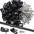 Hicarer 50 Pack R-Type Cable Clip Wire Clamp, Nylon Screw Mounting Cord Fastener Clips with 50 Pack Screws for Wire Management (Black,1/4Inch)