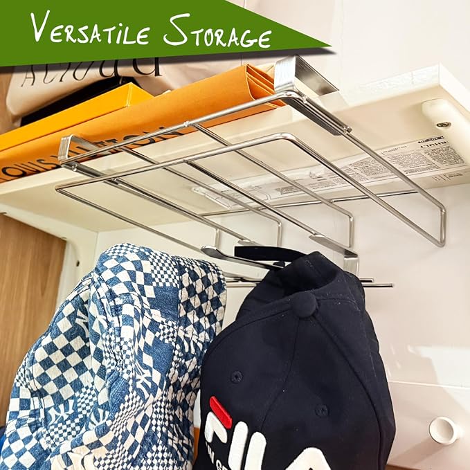Under Cabinet Cutting Board Organizer, Stainless Steel 2 in1 Pot Lid & Chopping Board Rack, Cutting Board Storage, Kitchen Pot Lid Holder, Under Cabinet Shelf for Home Kitchen Utensils, Paper Towel