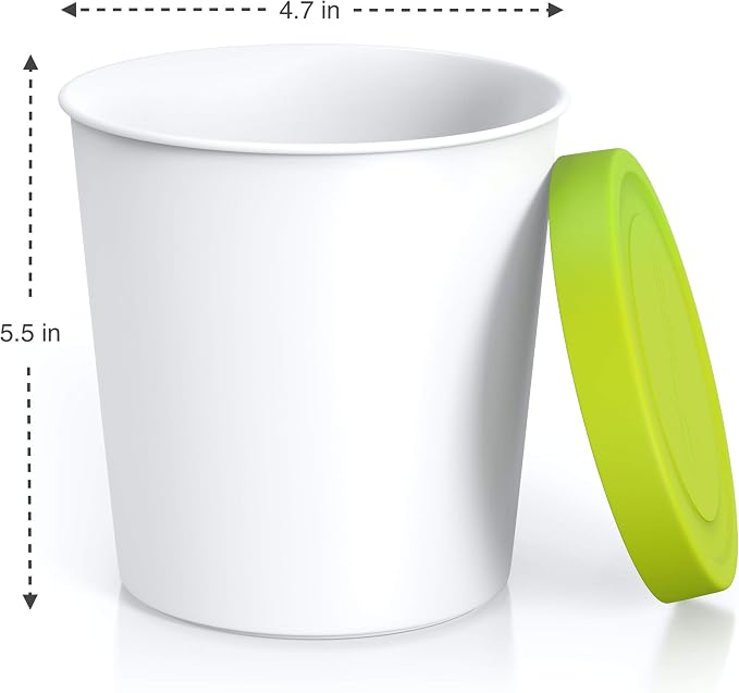 BALCI - Premium Ice Cream Containers (2 Pack - 1 Quart Each) Perfect Freezer Storage Tubs with Lids for Ice Cream, Sorbet and Gelato! - Green