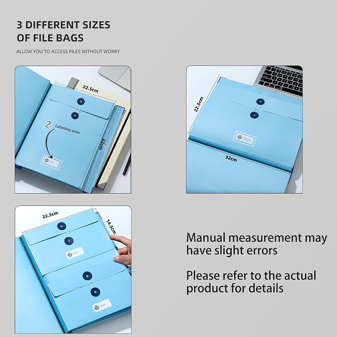 Important Document Organizer with Tabs & Pockets for Family Records,Yellow