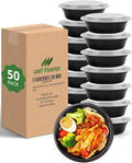 UMT Plastar 32 oz Round Meal Prep Bowls with Lids, 50 Pack BPA-Free Containers