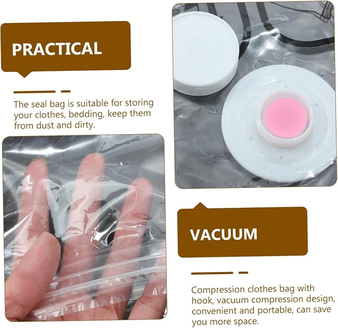 2pcs Space Save Vacuum Sealing Bags Clothes Cover Compression Bag Easy to Use Store Home Travel