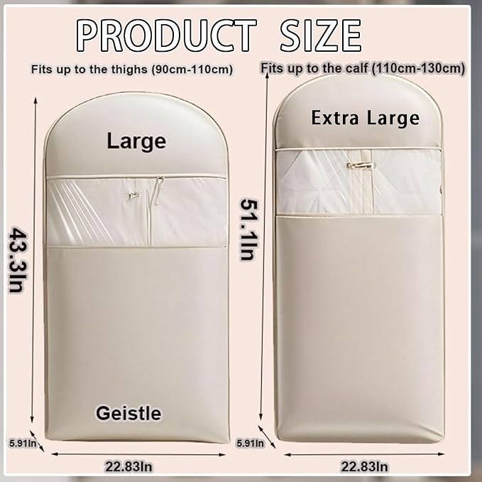 2025 Space Saving Hanging Garment Bag with Self Compression Zipper, Transparent Visibility Space Saving Hanging Protector for Down Coat with Self Compression Zipper (Extra Large)