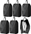 5Pcs Large Travel Shoe Bags Portable Travel Gifts Shoe Organizer with Zipper Closure, Waterproof Nylon Shoe Storage Organizer with Handle Travel Bags For Men and Women, Black
