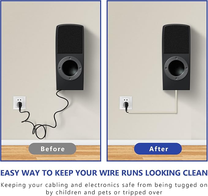 One Cord Cover Wall 153in(9X L17in) - Mini Wire Hider, Wire Cover for Hiding Speaker Wire, Baby Monitor Cord - Paintable Wire Channel for Cable Concealer, W0.5in H0.3in, CMR05 Beige