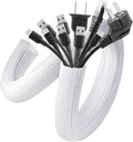 AGPTEK Cable Sleeve, 20ft - 4/5 inch Cable Management Desk Cord Cover Organizer Wire Hider for Home Office Computer TV Wire Loom Tubing Pet Proof Cord Protector from Cat Dog Chewing, White