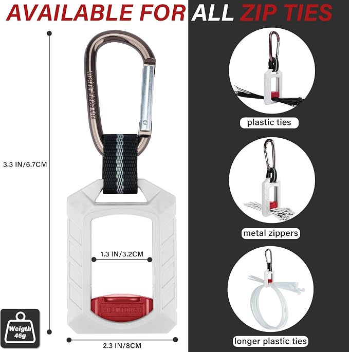 Melotough Zip Tie Organizer Zip Tie Holder,Wire Ties Keeper for Multi-Purpose Indoor and Outdoor Use,White,2Pcs
