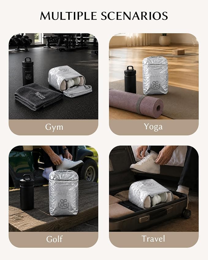 EACHY Shoe Bag for Travel, Water-Resistant Shoe Pouch for Gym, Odor-Resistant Soccer Cleats Bag for Sport
