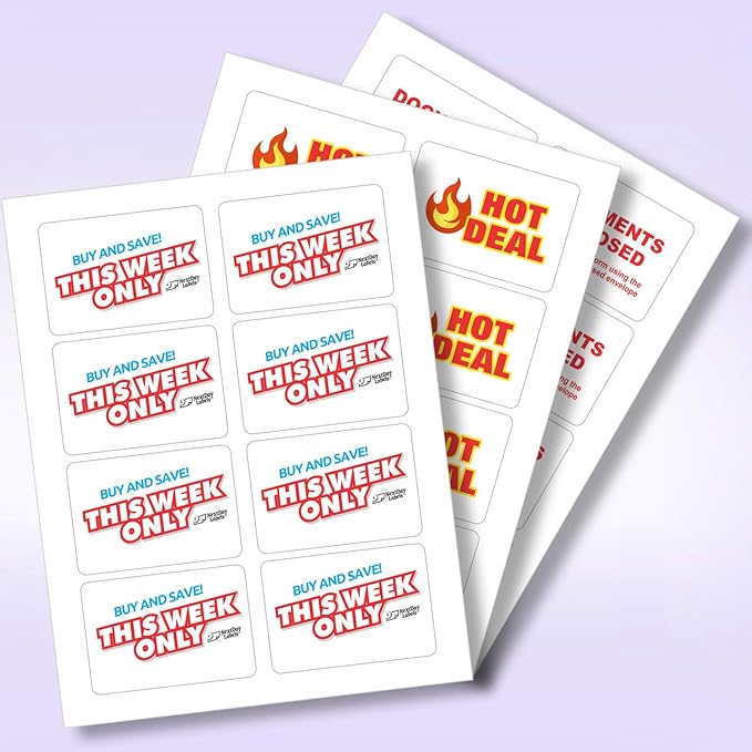 NextDayLabels 3.38x2.33 Inch Rectangle Stickers White Blank Labels for Laser Inkjet Printer - 8 Per Sheet Self-Adhesive Shipping Address Mailing Made in USA - 200 Labels