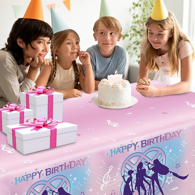SEL Popular Birthday Party Decorations Tablecloth, Large 108" X 54" Popular Cartoon Theme Birthday Table Cover for Big Fans, Popular Party Supplies Table Cloth for Home