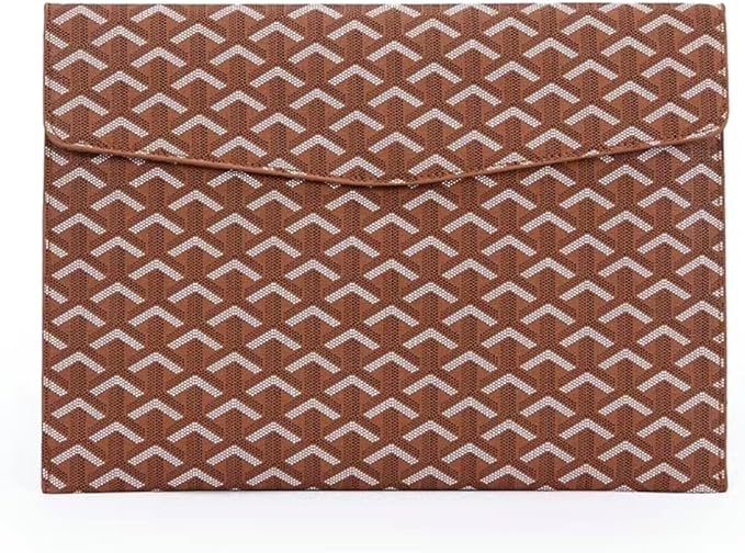 Designer A4 Padfolio Document Organizer Sleeve – Fits A4 13in MacBook, iPad & Tablets – Magnetic Closure, Slim & Scratch-Resistant – Ideal for Office, School, Students & Professionals (Dark Brown)