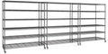 AIRAJ 6 Tier Wire Shelving 3 Pack | 46”W Storage Shelves with Wheels | 3600 LBS Metal Shelving Heavy Duty | Garage Shelving Units and Storage | Wire Rack Adjustable Layer Height | 46”W×18”D×80”H