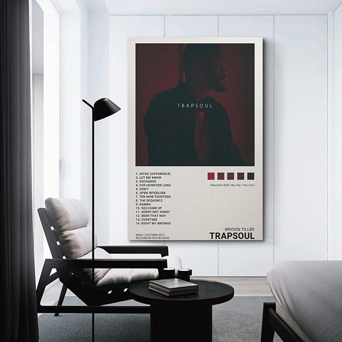 OrdaLi Bryson Poster Tiller Trapsoul Music Album Cover Canvas Poster Wall Art Decoration Print Picture Canvas Mural Suitable for Living Room Bedroom Decoration 20x30inch(50x75cm) Unframe-style