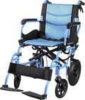 Lightweight Transport Wheelchair for Adults, Versatile Transport Wheel Chair, Supports 300 lbs, Self-Braking, Foldable & Portable, for Seniors, Elderly and Disabled