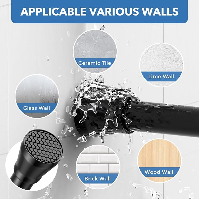 28-48 Inch Adjustable Stainless Steel Anti-Slip Spring Tension Small Shower Curtain Rod - No Drilling, 7/8" Tension Rod for Bathroom Bedroom Doorway Closet Door