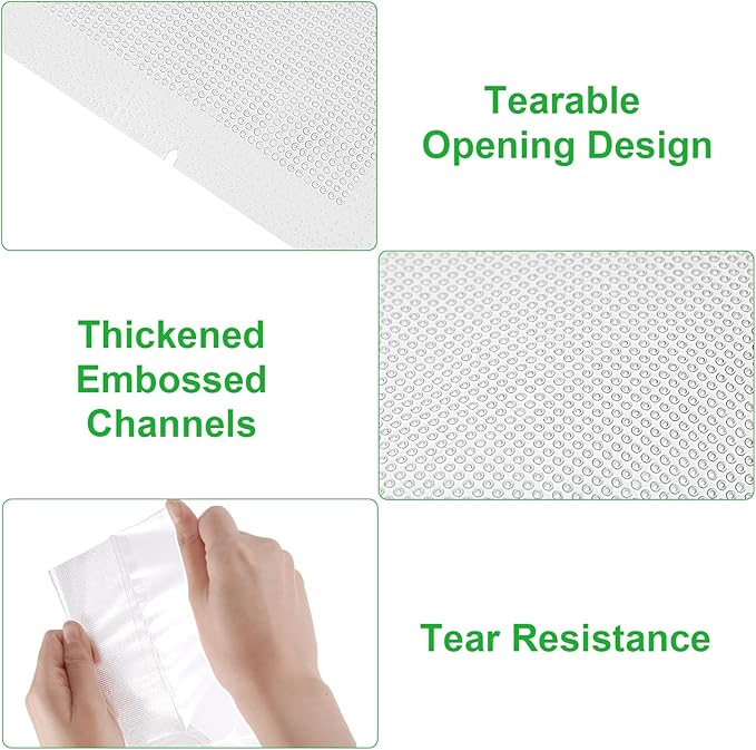 300 Pcs Vacuum Sealer Bags Bulk Vacuum Sealer Bags for Food Gallon 11" x 16" and Quart 8" x 12" and Pint 6" x 10" BPA Free, Heavy Duty for Vacuum Storage, and Sous Vide