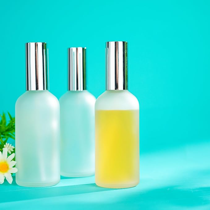 YU FENG 3 Pack 100ml/3.4 Oz Glass Perfume Bottles, Refillable Atomizer | Value Pack, Clear Glass Bottle, Fine Mist Sprayer, Leak Resistant Design, Great For Perfume, Essential Oils And Travel