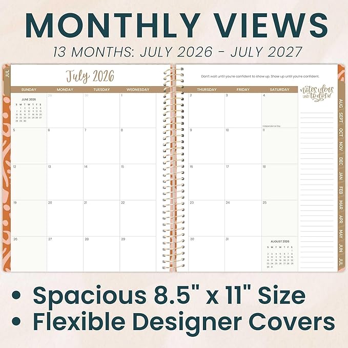 bloom daily planners 2026-2027 (8.5" x 11") Academic Year Day Planner (July 2026 - July 2027) - 13 Months Weekly & Monthly Agenda Organizer with Stickers & Tabs - Moments of Grace