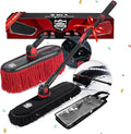 2In1 Brush And Duster For Car Exterior,Chenille Car Wash Brush Mop*1PC,Wax Cotton Car Duster Mop*1PC Remove Dust,Freely Switch A Retractable Black Steel Pole,Car Cleaning Supplies For Truck Rv Boat