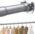 Supforce Closet Rods for Hanging Clothes, 17 to 69 Inches Stepless Adjustable Metal Closet Rod, 1.3 Inches Heavy Duty Clothes Hanging Rod for Closet Wardrobes Laundry RV, Silver