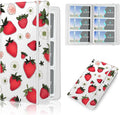 Floral Business Card Book Holder Organizer for Women, 240 Card Capacity, Stylish Name Card and Credit Card Holder for Professionals (Strawberry)