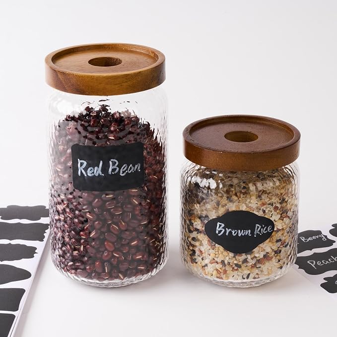 Homrelaxy 360Pcs Chalkboard Labels – 2.1x1.4 Inch Reusable Blackboard Stickers with 2 White Erasable Chalk Markers, 12 Assorted Shapes, for Mason Jars, Food Containers, and Pantry Storage