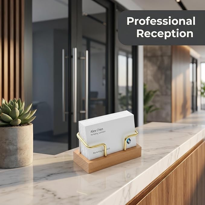 Business Card Holder for Desk,Card Display Stand for Office Reception Desktop Trade Show