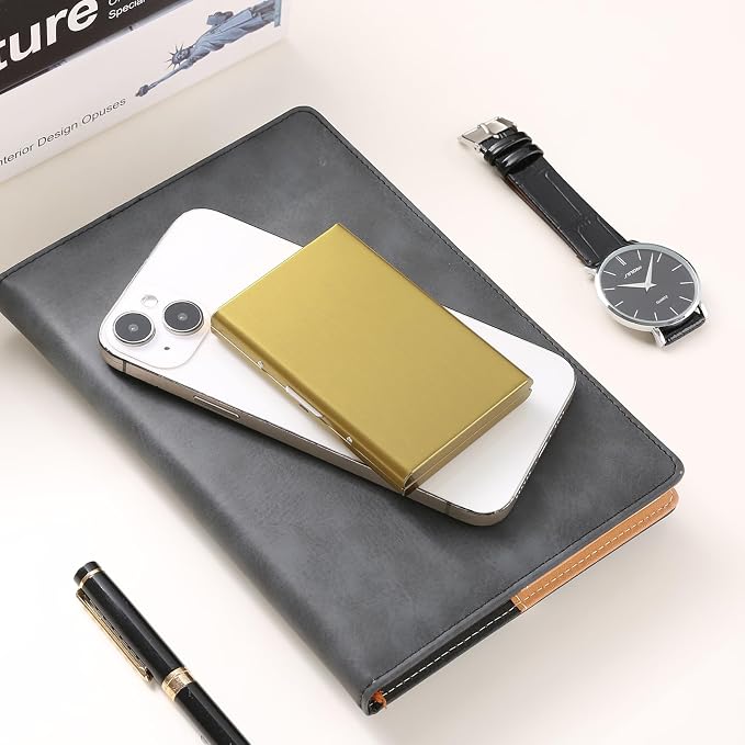 Stainless Steel Credit Card Wallet RFID Blocking Metal Case Pocket Business Card Holder for Women and Men