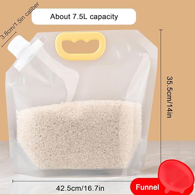 【15 Pack】Food Storage Bags Grain Moisture-proof Sealed Bags Stand Up Packaging Pouches Large Reusable Sealed Bag with Handle and Cap BPA Free,16.7"x14"