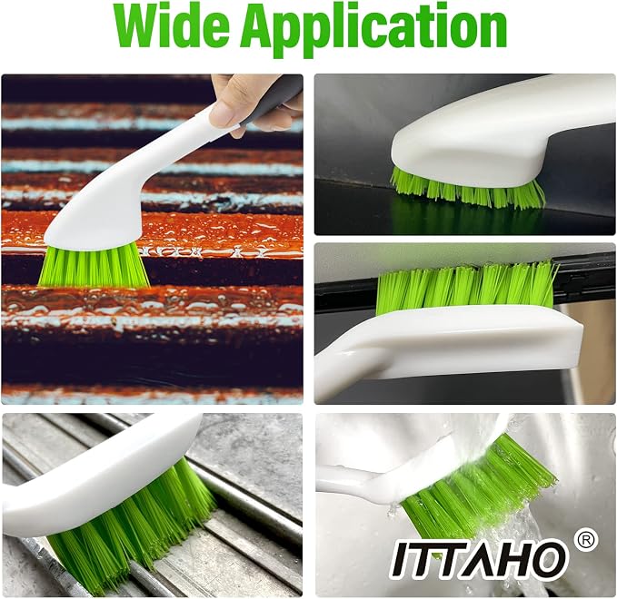 2 Pack Grout Cleaning Brush, Groove Gap Scrub Brush Set, All Purpose Indoor Outdoor Crevice Washing Tools for Window Track, Shower Door, Kitchen, Sink, Baseboard, Corner