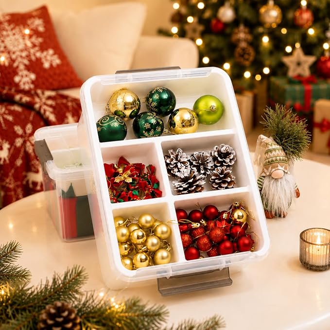 Citylife 17 QT Plastic Storage Box with Removable Tray Craft Organizers and Storage Clear Storage Container for Organizing Bead, Tool, Sewing, Playdoh, Coloring Books, Markers
