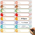 512pcs 1 x 4 Inch Baby Milk Bottle Labels to Write On,Freezer Labels Removable, Food Labels Cartoon Waterproof, No Residue Food Storage Labels for Kitchen, Mason Jar Labels,Can Not be Torn