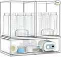 Baby Bottle Organizer, Large Capacity Stackable Acrylic Storage with Non-Slip Pads, for Baby Bottles, Pump Parts, Kitchen Countertop, Pantry, Vanity, 3-Piece