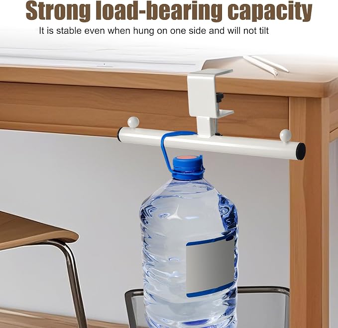 Geelin 2 Pcs White Heavy-Duty Bag Hook for Desk or Table Bag Hanger Backpack Holder Purse Hook Table Handbag Hanger Organizer Storage Under Desk for Office Classroom Dorm Accessories