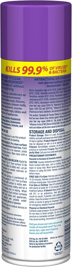 Sprayway All Purpose Cleaner Foaming Spray | Lavender Scent | 19oz | 1 Pack