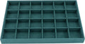 Large Velvet Jewelry Tray, Drawer Organizer for Jewelry in Dresser, Stackable Jewelry Drawer Organizer Inserts for Earring Necklace Bracelet Rings(Green,24grid)