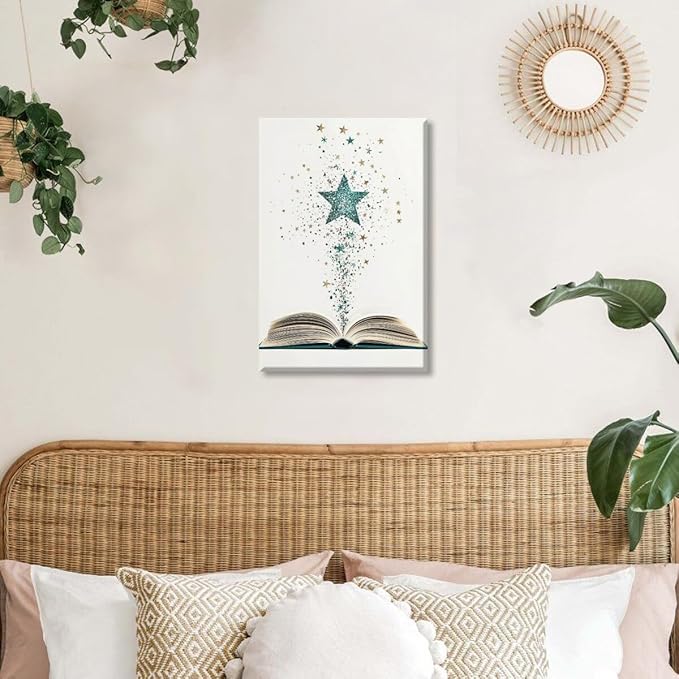 Magical Book Bookish Star Art Aesthetic Poster Canvas Wall Art Decoration Living Room Home Decor Bedroom Decoration Poster Unframed24x36inch