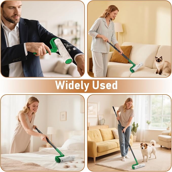 10 Inch Large Lint Roller Refills for Lint Remover,4 Rolls 200 Sheets Big Lint Roller Refill Compatible with Evercare Mega Roller Cleaning for Carpets, Furniture, Pet Hair
