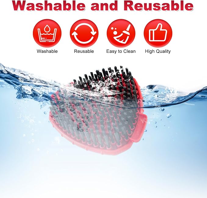 Mop Head Scrub Brush & Mop Base for O-Cedar EasyWring, Scrubber Attachment | Upgraded full bristles, no hollow center. Fits O-Cedar EasyWring spin mop. Fits ocedar mop base & spin mop scrub brush head