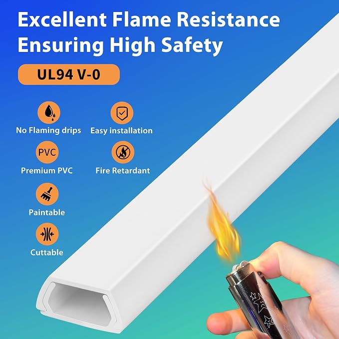 116in Wall Cable Hider Kit, Cord Organizer Hide 1-2 Cords Wall Mounted TV | YCLYC TV Wire Hider for Wall, Paintable Cord Hider Wall, Wire Cover for Wall, Cord Concealer 7X L16in W0.86in H0.43in, White