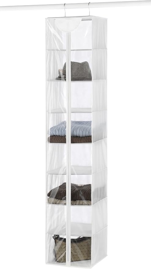 Whitmor Crystal Clear Hanging Sweater Bag - White