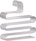 devesanter Pants Hangers Non-Slip S-Shape Trousers Hangers Stainless Steel & Rubber Clothes Hangers Closet Storage Organizer for Pants Jeans Scarf (6 Pack with 10 Clips)