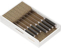 SpaceAid Knife Drawer Organizer 9 inches Wide Bamboo Insert Dock, Kitchen Steak Knives Holder Organizers Block for Drawer in Storage Organization (Medium, White)