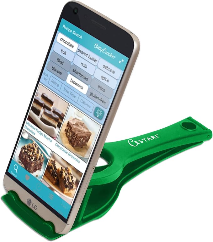 Cestari Recipe Holder Stand for Smartphones and Tablets, Keep Your Phone, Kindle, or iPad Convenient While Cooking - Original Kitchen Gadget Phone and Tablet Stand