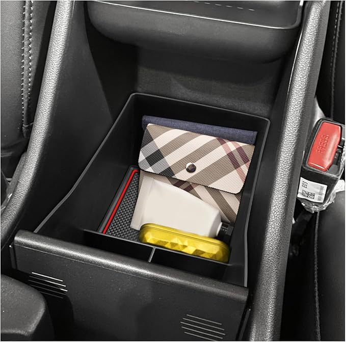SXCY Fit for 2024 Hyundai Kona Console Armrest Organizer Tray for 2024 Hyundai Kona SEL Conv./ N-line Limited Accessories Armrest Storage Box for 2024 Kona Center Console Organizer Fit 2024 Kona Red